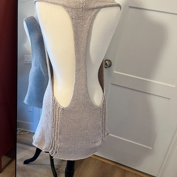 Stunning Sand-colored Knitted Tank Top with Back Details by Graham and Spencer - Picture 2 of 5